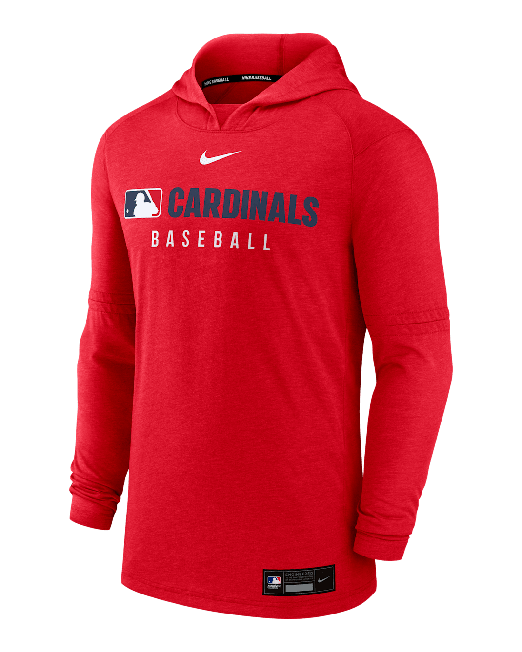 St. Louis Cardinals Authentic Collection Men's Nike Dri-FIT MLB Pullover Hoodie - Red Heather