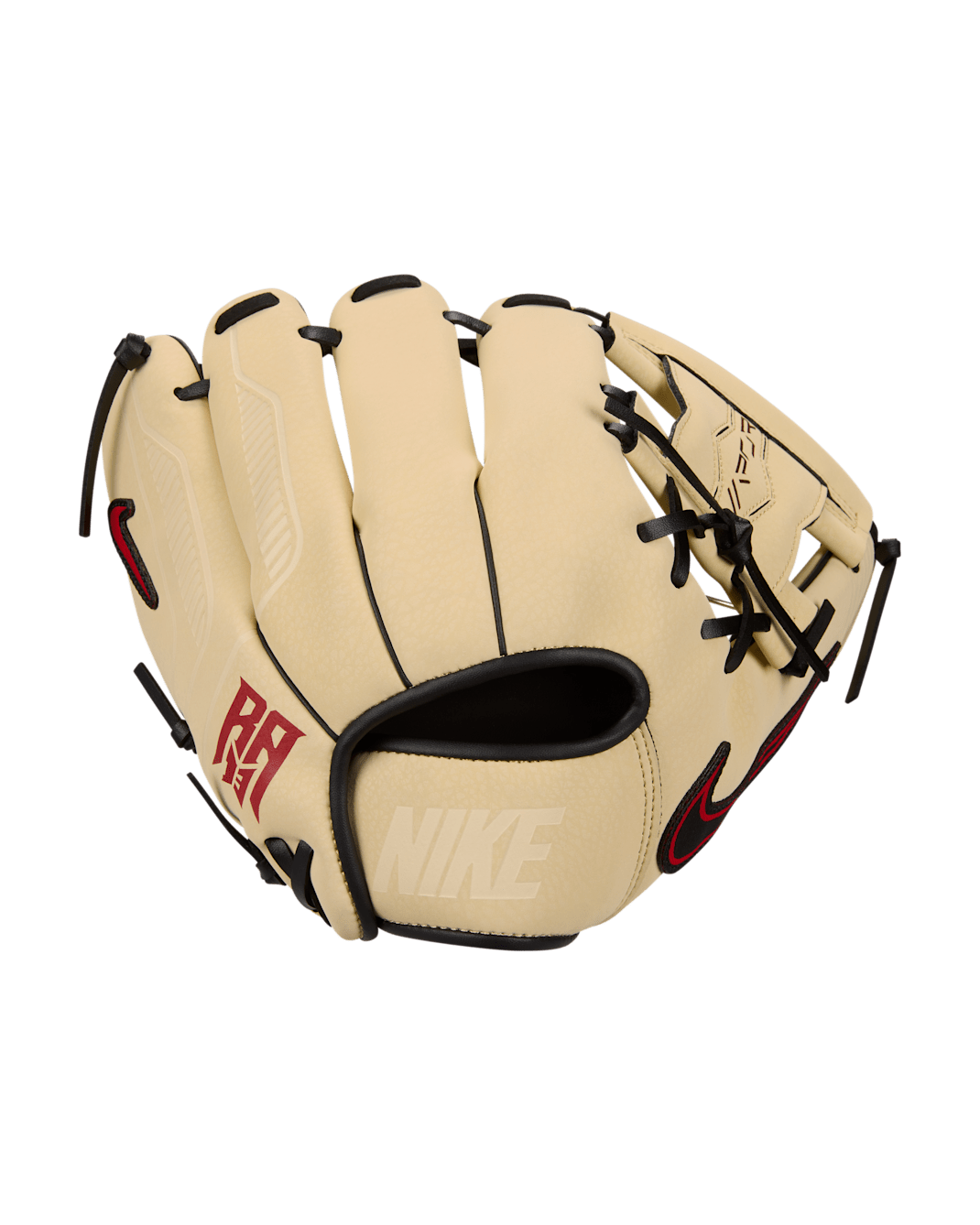 Nike Vapor "Ronald Acuña Jr." Guante de béisbol para mano derecha para niños grandes - Crema claro/Negro/Negro