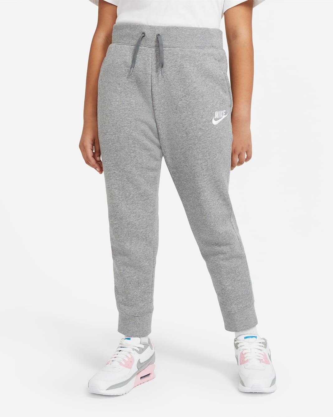 Nike Sportswear Older Kids' (Girls') Trousers (Extended Size) - Carbon Heather/White