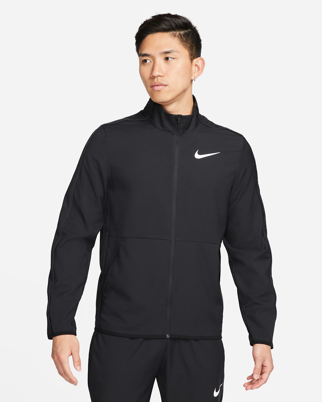 Nike Dri-FIT Men's Woven Training Jacket - Black/Black/White