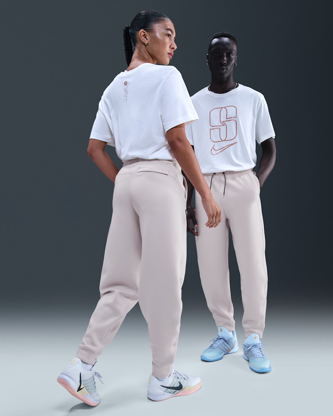 Sabrina Dri-FIT Loose Basketball Pants - Light Orewood Brown/Washed Coral/Sail