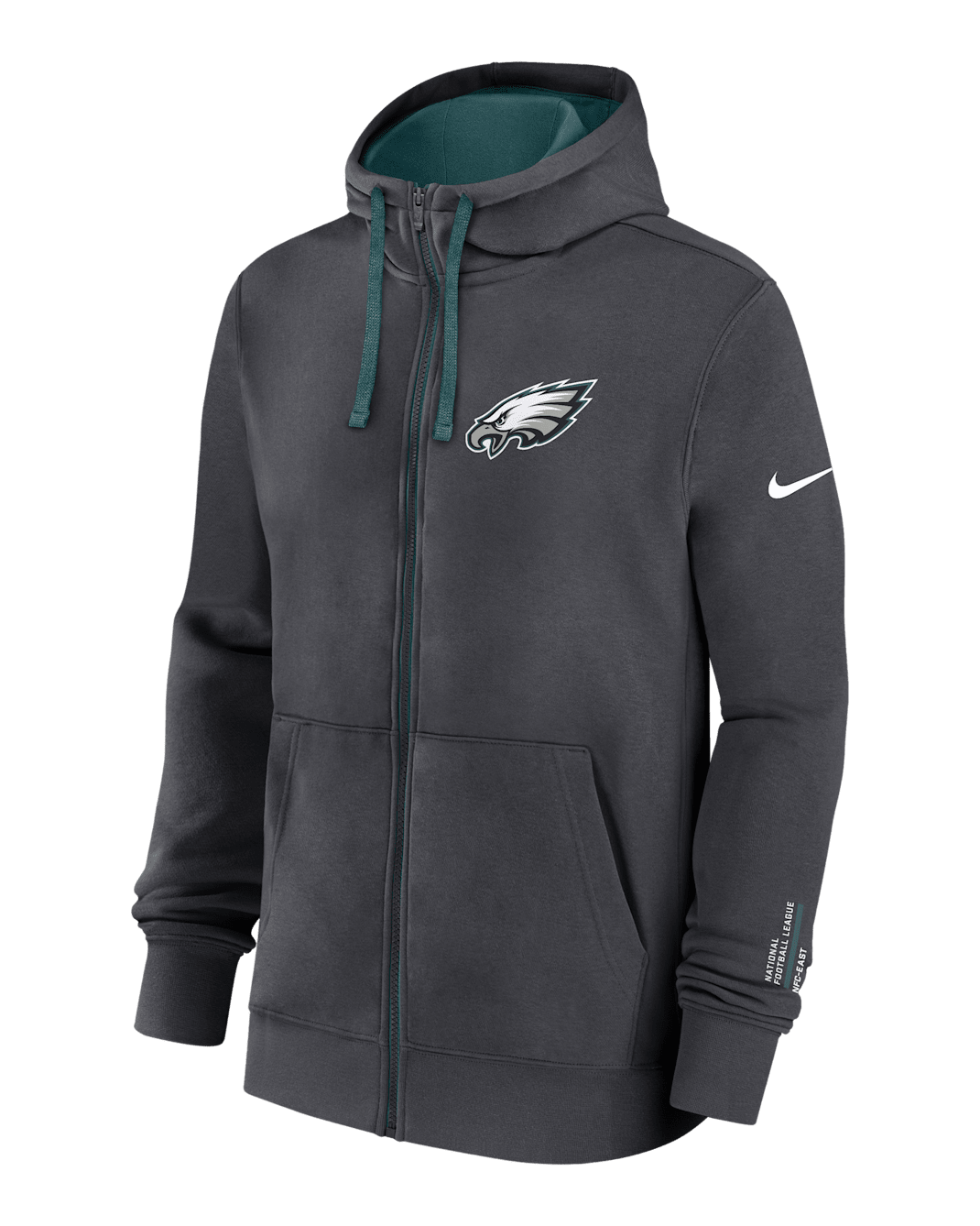 Philadelphia Eagles Playbook Page Club Men's Nike NFL Full-Zip Hoodie - Anthracite