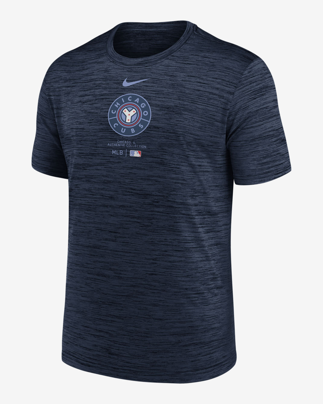 Playera Nike Dri-FIT de la MLB para hombre Chicago Cubs City Connect Practice Velocity - Azul marino