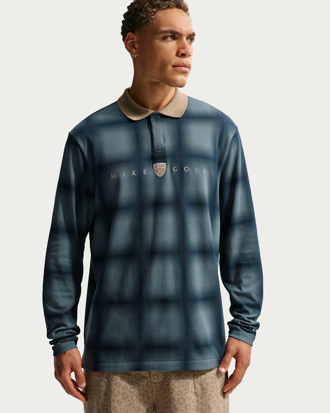 Nike Fairway Fresh Dri-FIT Longsleeve-Golf-Poloshirt in weiter Passform (Herren) - Mineral Slate/Limestone