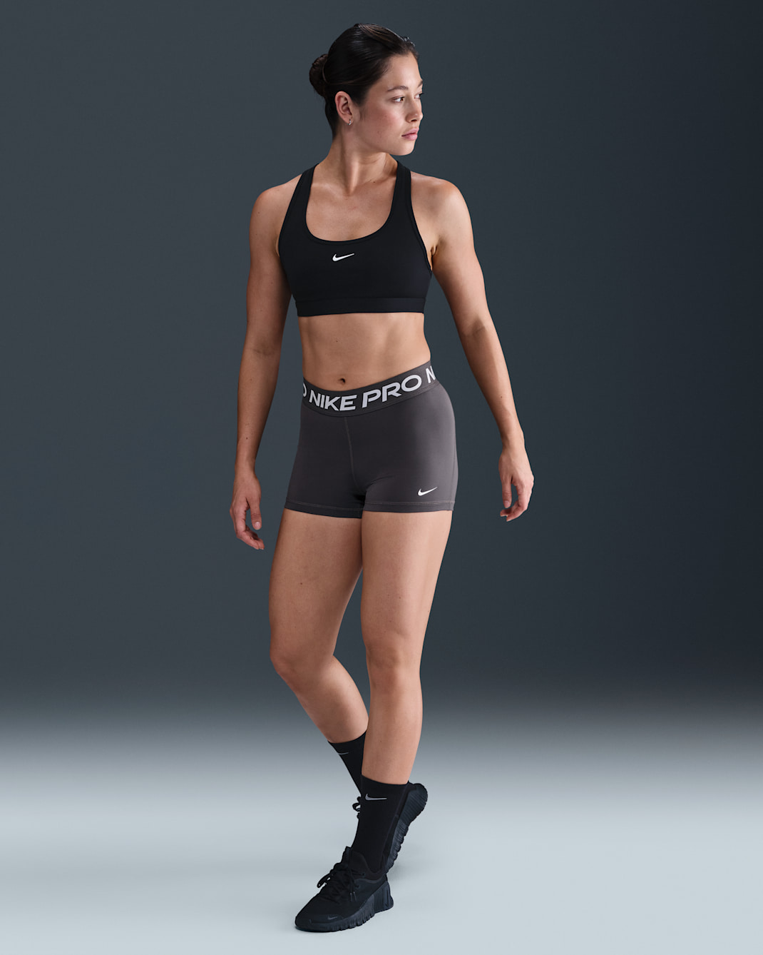 Nike Pro Women's 8cm (approx.) Shorts - Thunder Grey/White