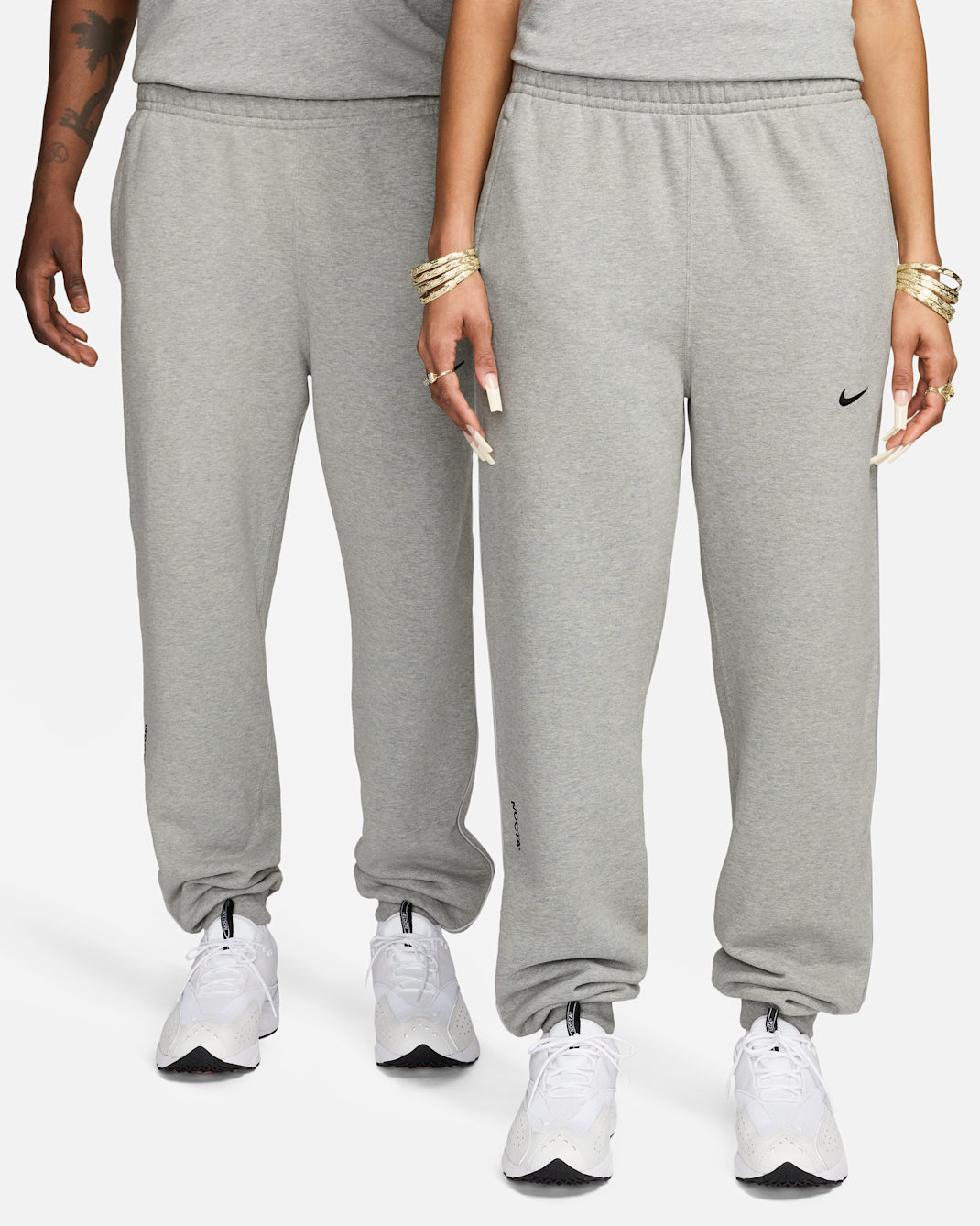 NOCTA NOCTA CS sweatpants i fleece - Dark Grey Heather/Matte Silver/Svart