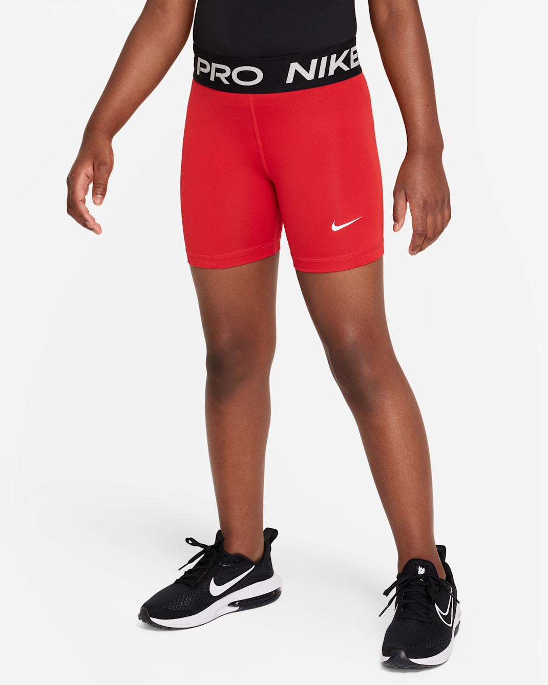Shorts Dri-FIT de 13 cm para niña talla grande Nike Pro - Rojo universitario/Blanco