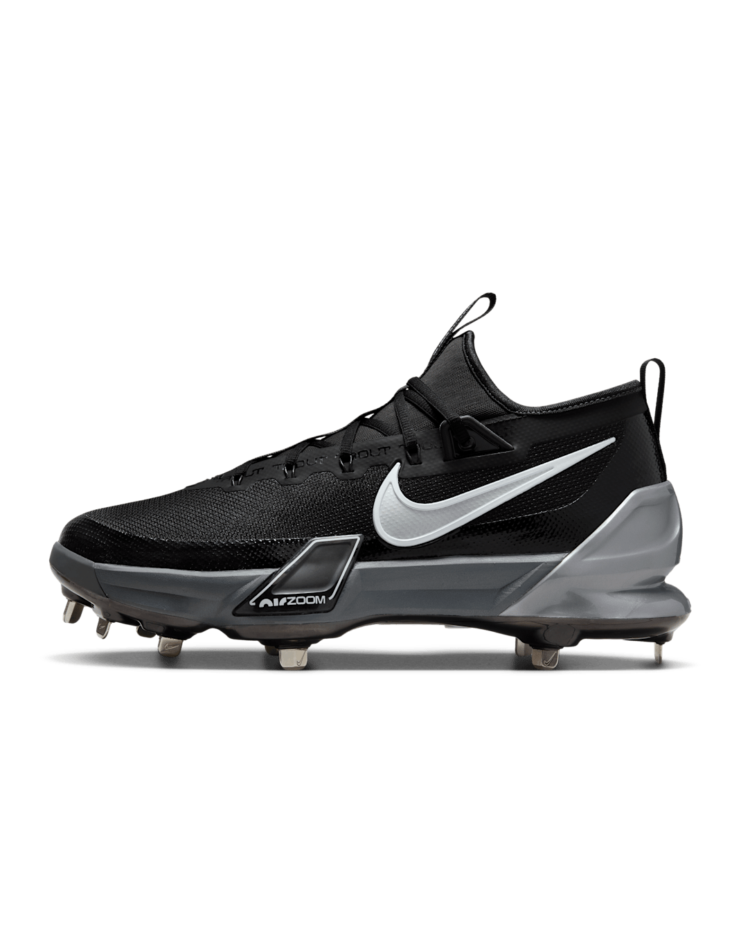 Nike Force Zoom Trout 9 Elite Baseball Cleats - Black/Anthracite/White/Metallic Silver
