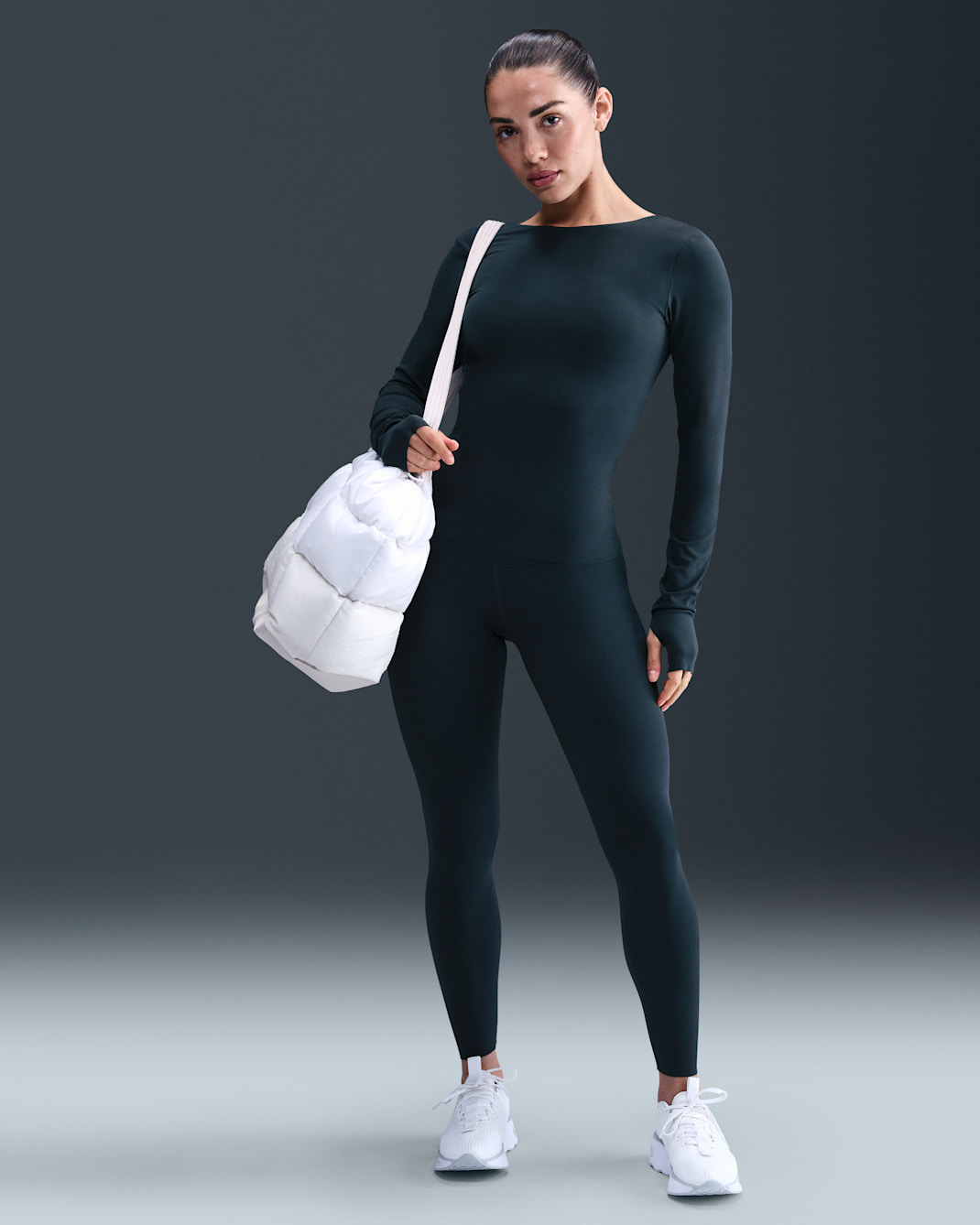 Leggings de tiro alto de 7/8 para mujer Nike Zenvy - Alga/Negro