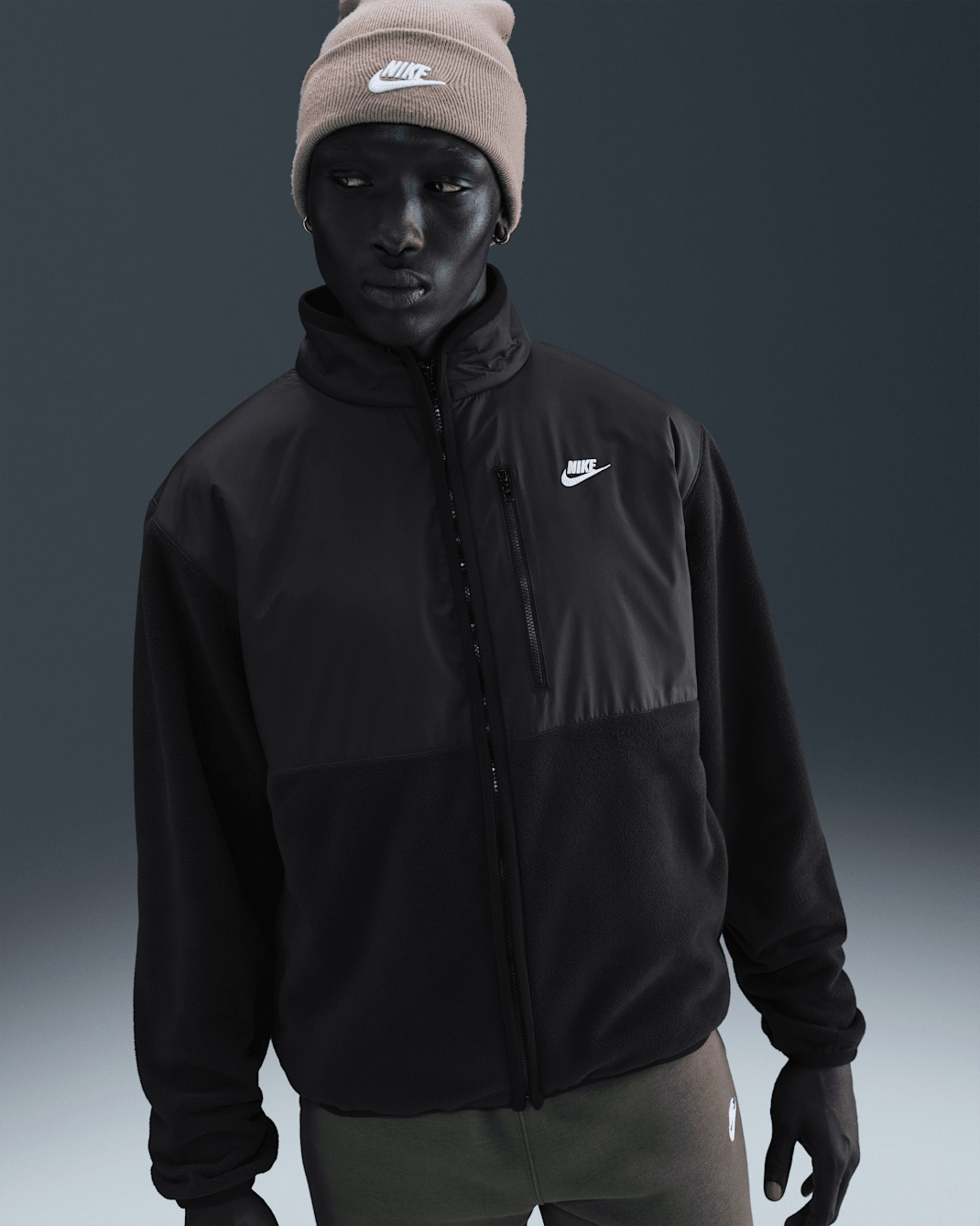 Nike Sportswear Club Jaqueta amb cremallera completa per a l'hivern - Home - Negre/Negre/Blanc