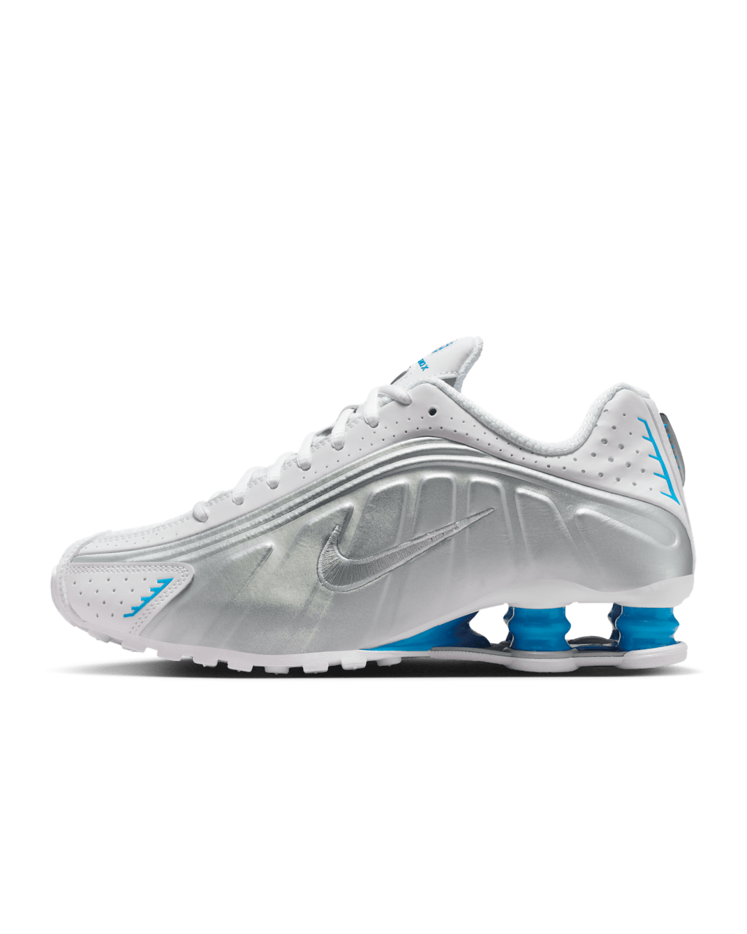 Nike Shox R4 Women's Shoes - White/Blue Hero/Metallic Silver