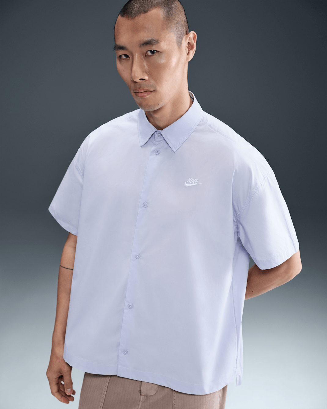 Nike Club Men's Short-Sleeve Button-Up Shirt - Ghost/White
