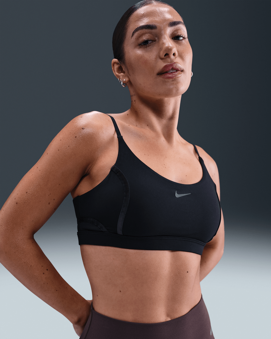 Nike One Women's Light-Support Padded Sports Bra - Black/Dark Smoke Grey