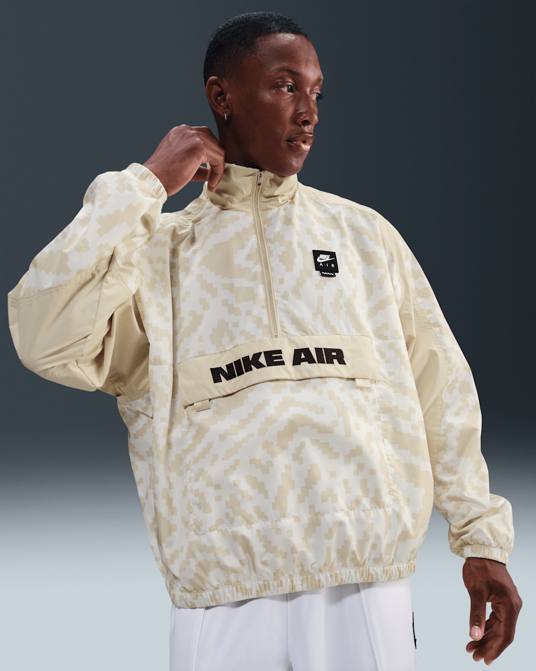 Nike Air Men's Half-Zip Jacket - Sail/Light Khaki/Black