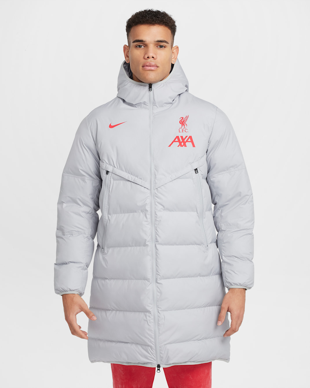 Parka de foot à capuche Nike Storm-FIT Liverpool FC Strike Windrunner PrimaLoft® pour homme - Light Smoke Grey/Global Red