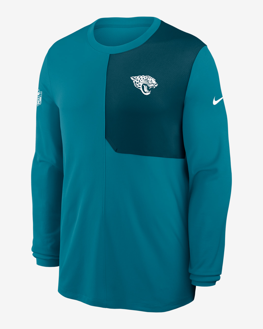 Playera de manga larga Nike Dri-FIT de la NFL para hombre Jacksonville Jaguars Sideline Coach - Azul
