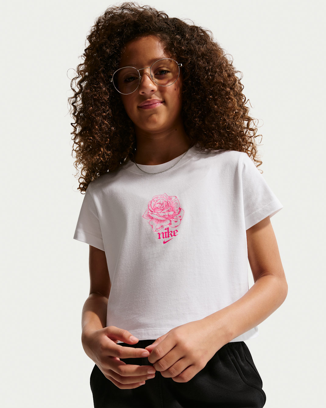 Nike Sportswear Older Kids' (Girls') Cropped T-Shirt - White
