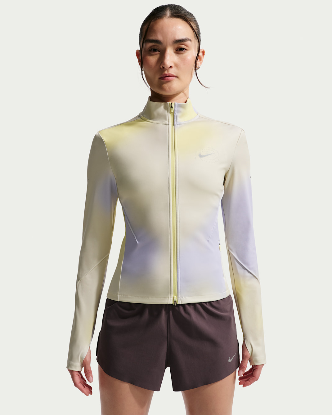Nike Swift Women's Dri-FIT Full-Zip Mid-Layer Running Top - Life Lime/Sea Glass/Platinum Violet