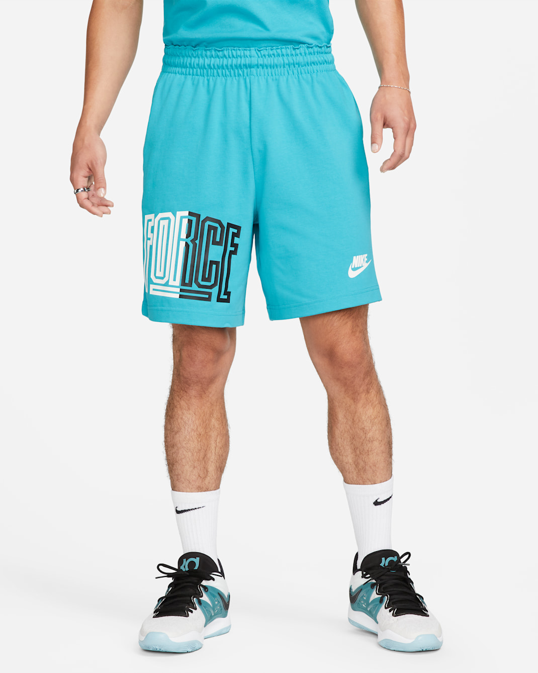 Nike Starting 5 Men's Dri-FIT 20cm (approx.) Basketball Shorts - Teal Nebula/White