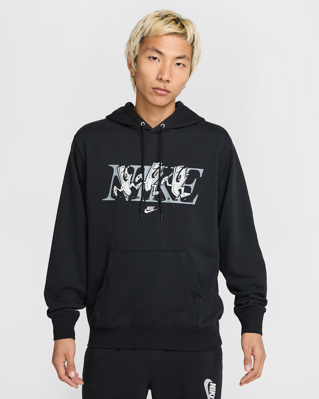 Nike Club Men's French Terry Hoodie - Black/Photon Dust