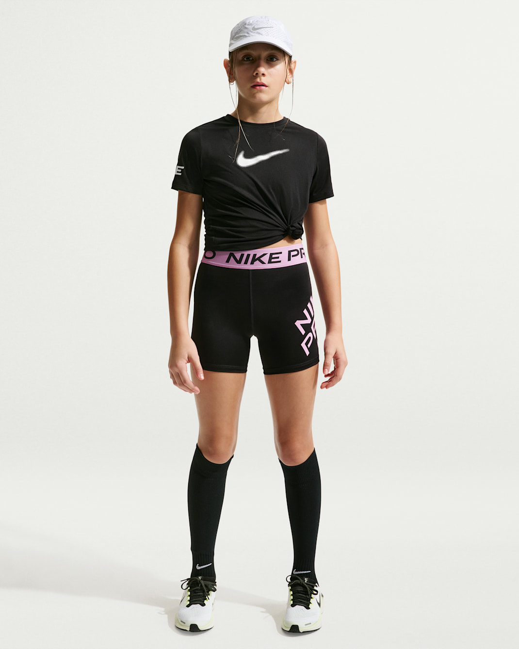 Shorts Dri-FIT de 8 cm para niños talla grande Nike Pro - Negro/Magenta claro/Magenta claro