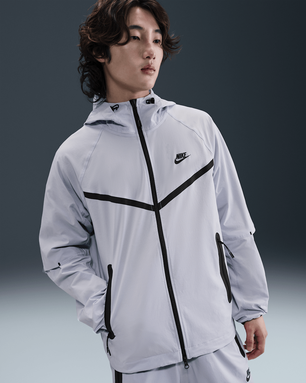 Nike Tech Windrunner Men's Woven Full-Zip Jacket - Ghost/Ghost/Black