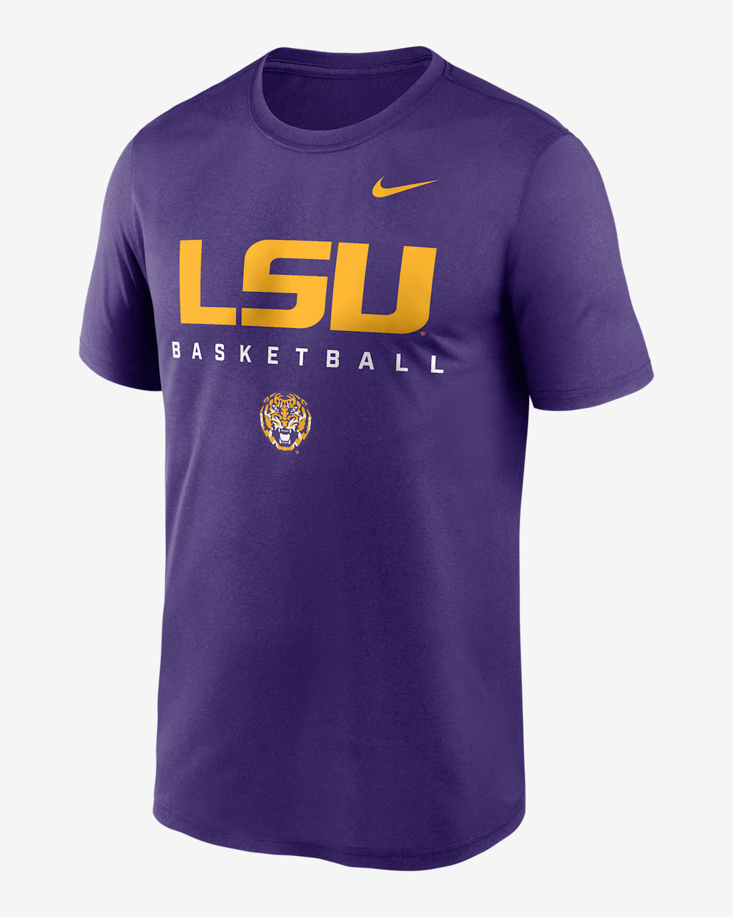 Playera universitaria Nike Dri-FIT para hombre LSU Courtside Basketball Legend - Morado