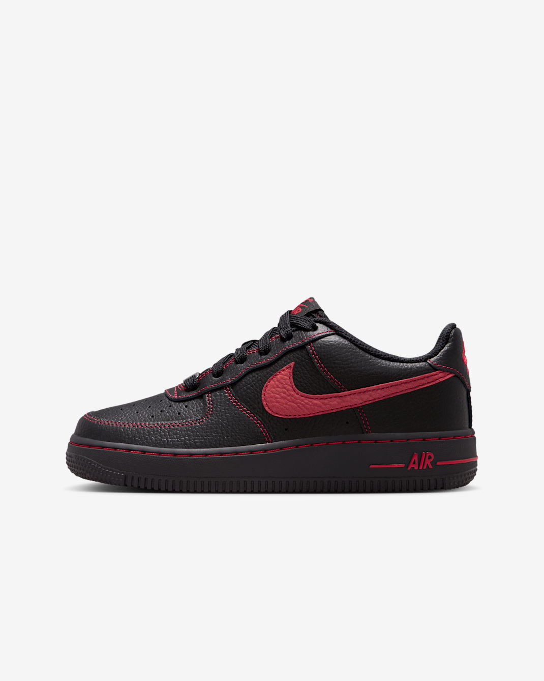 Tenis para niño grande Nike Air Force 1 LV8 - Negro/Negro/Negro/Rojo universitario