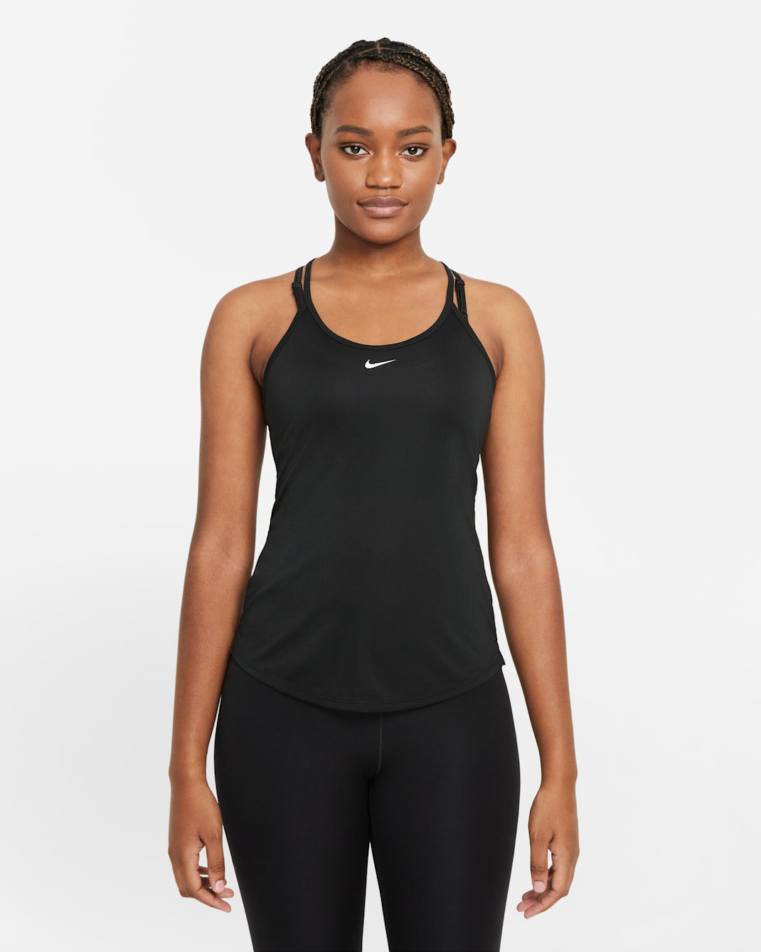 Nike Dri-FIT One Elastika Women's Standard Fit Tank - Black/White