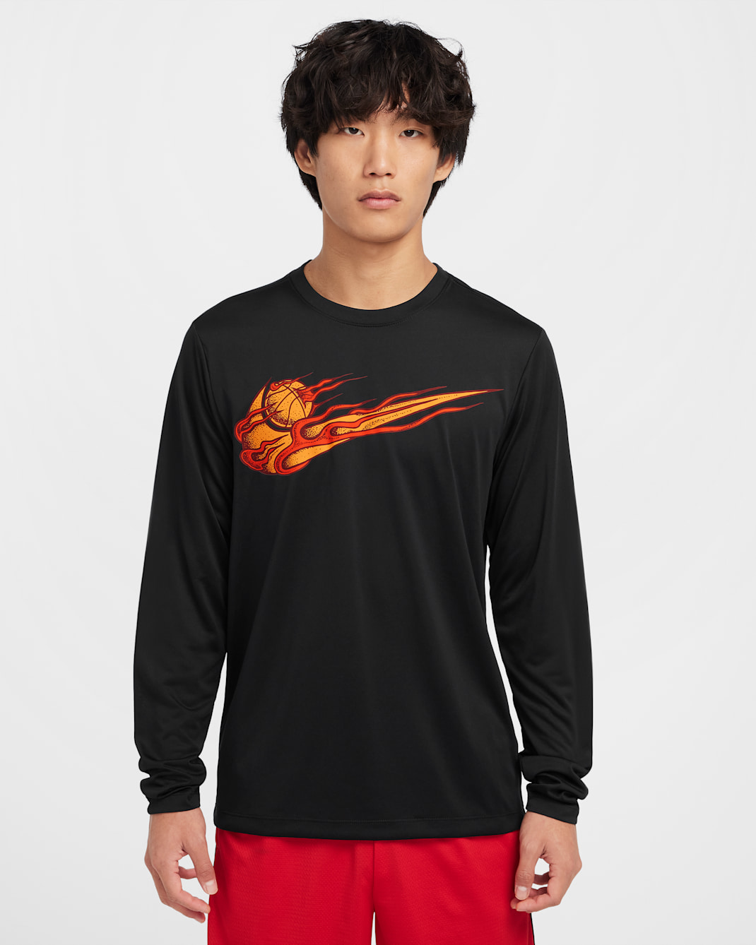 ナイキ メンズ Dri-FIT ロングスリーブ バスケットボール Tシャツ - ブラック