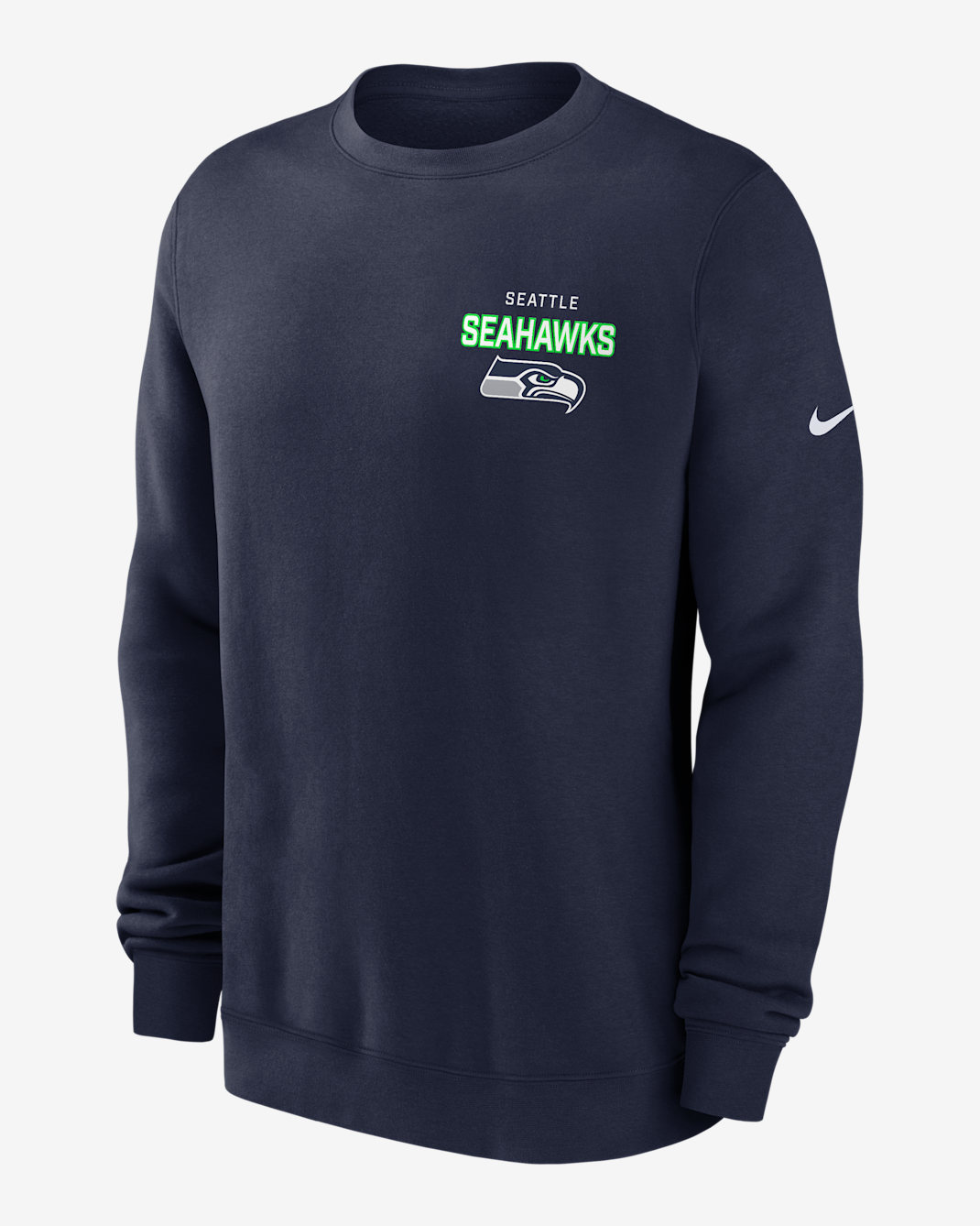 Seattle Seahawks Draw Block Club Men's Nike NFL Pullover Crew - Navy