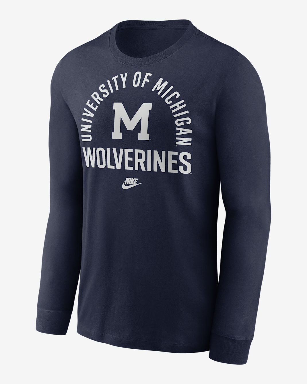 Michigan Legacy Arched Logo Men's Nike College Long-Sleeve T-Shirt - Navy