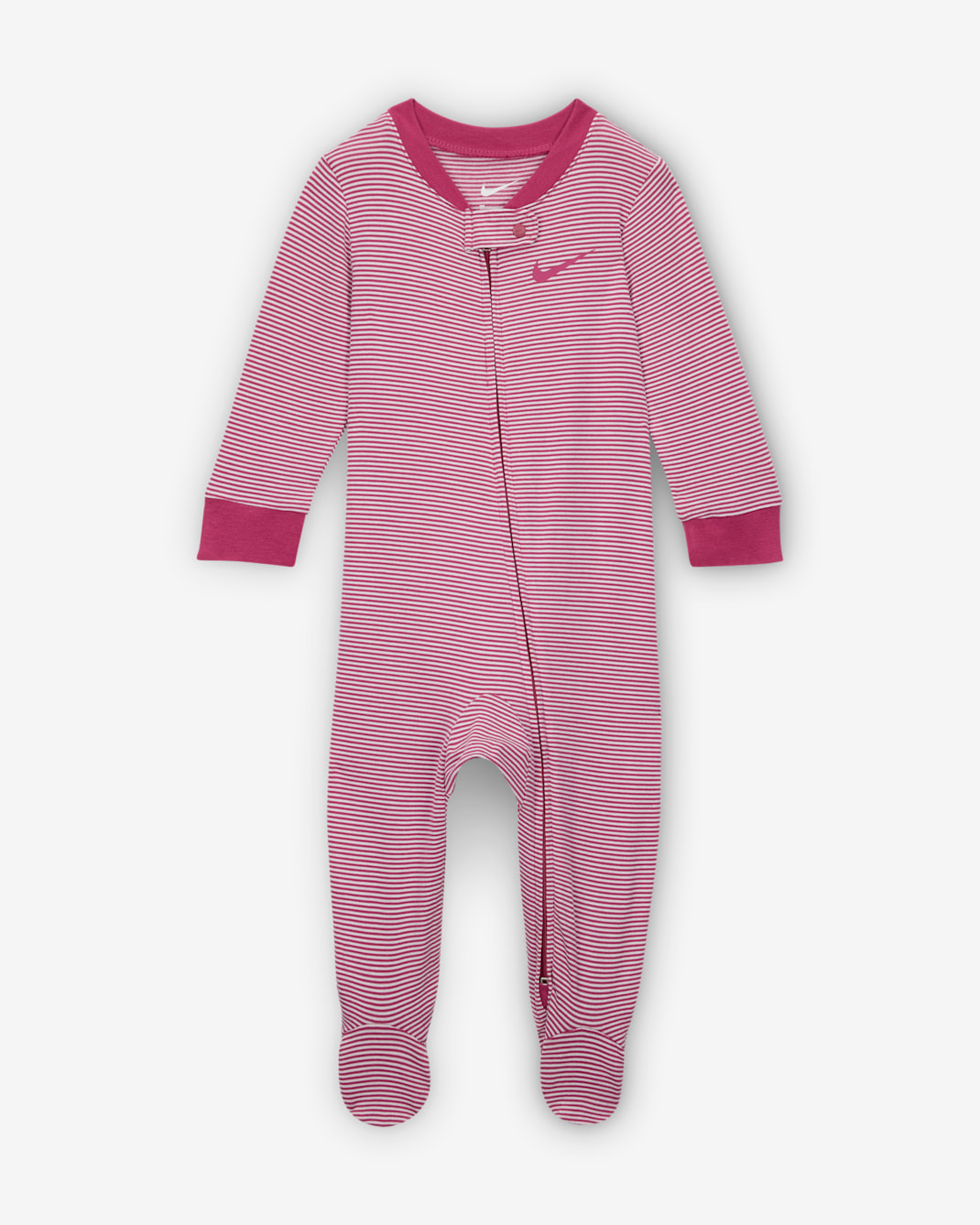 Nike Baby (0-9M) Striped Footed Coverall - Sweet Beet
