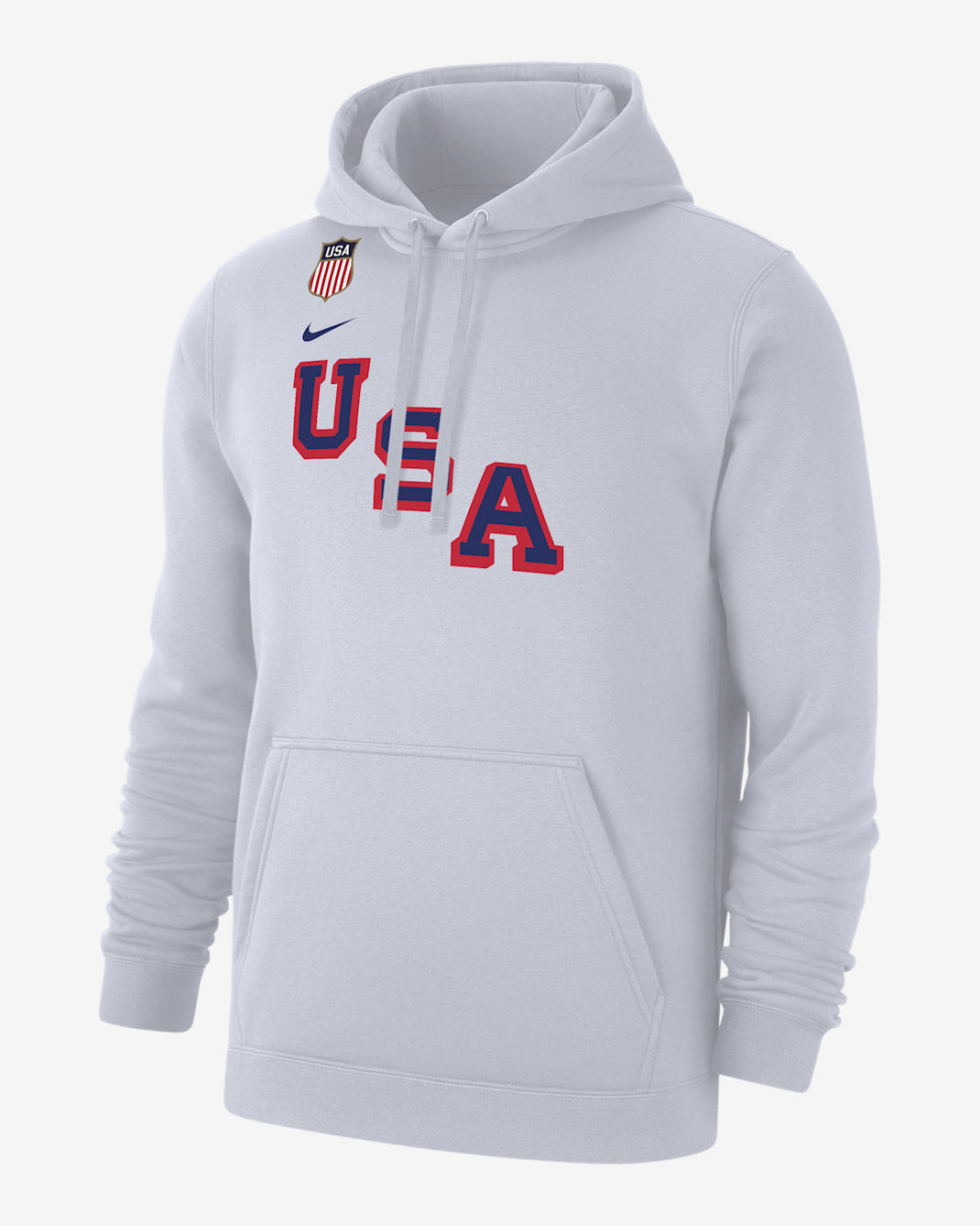 Sudadera con gorro sin cierre de hockey para hombre Quinn Hughes "Team USA" Nike Club Fleece - Blanco
