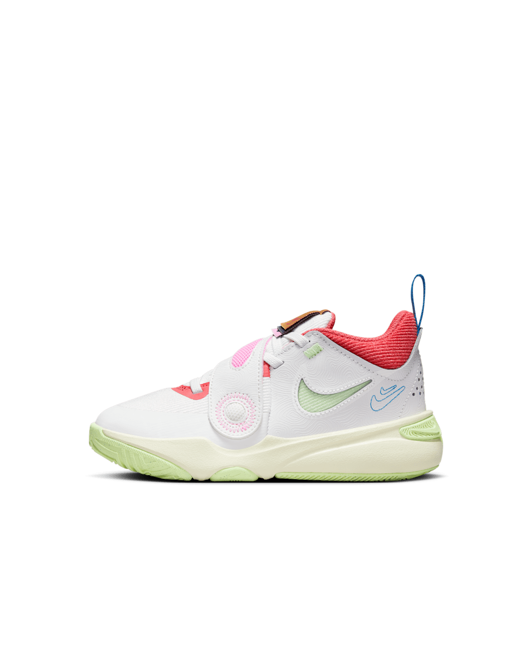Nike Team Hustle D 11 Younger Kids' Shoes - Summit White/Coconut Milk/Light Photo Blue/Barely Volt