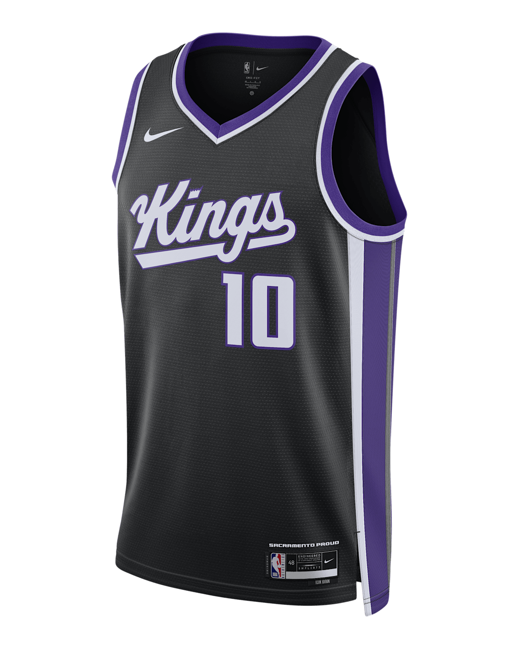 Jersey Nike Dri-Fit Swingman de la NBA Sacramento Kings Icon Edition - Negro
