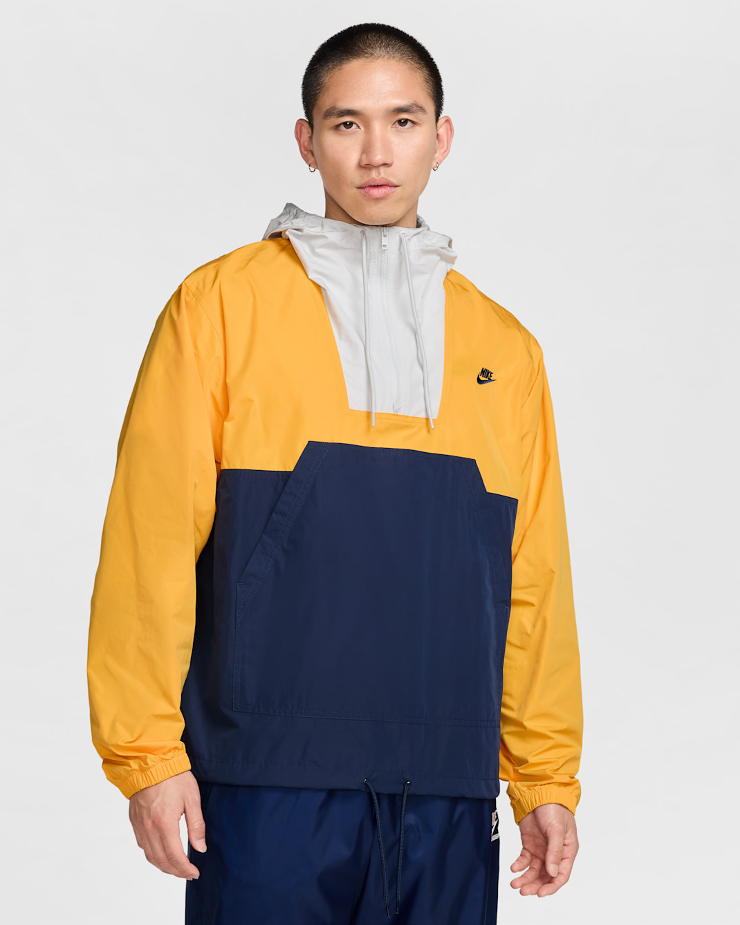 Nike Club Men's Marina Anorak Pullover - University Gold/Midnight Navy/Photon Dust/Midnight Navy