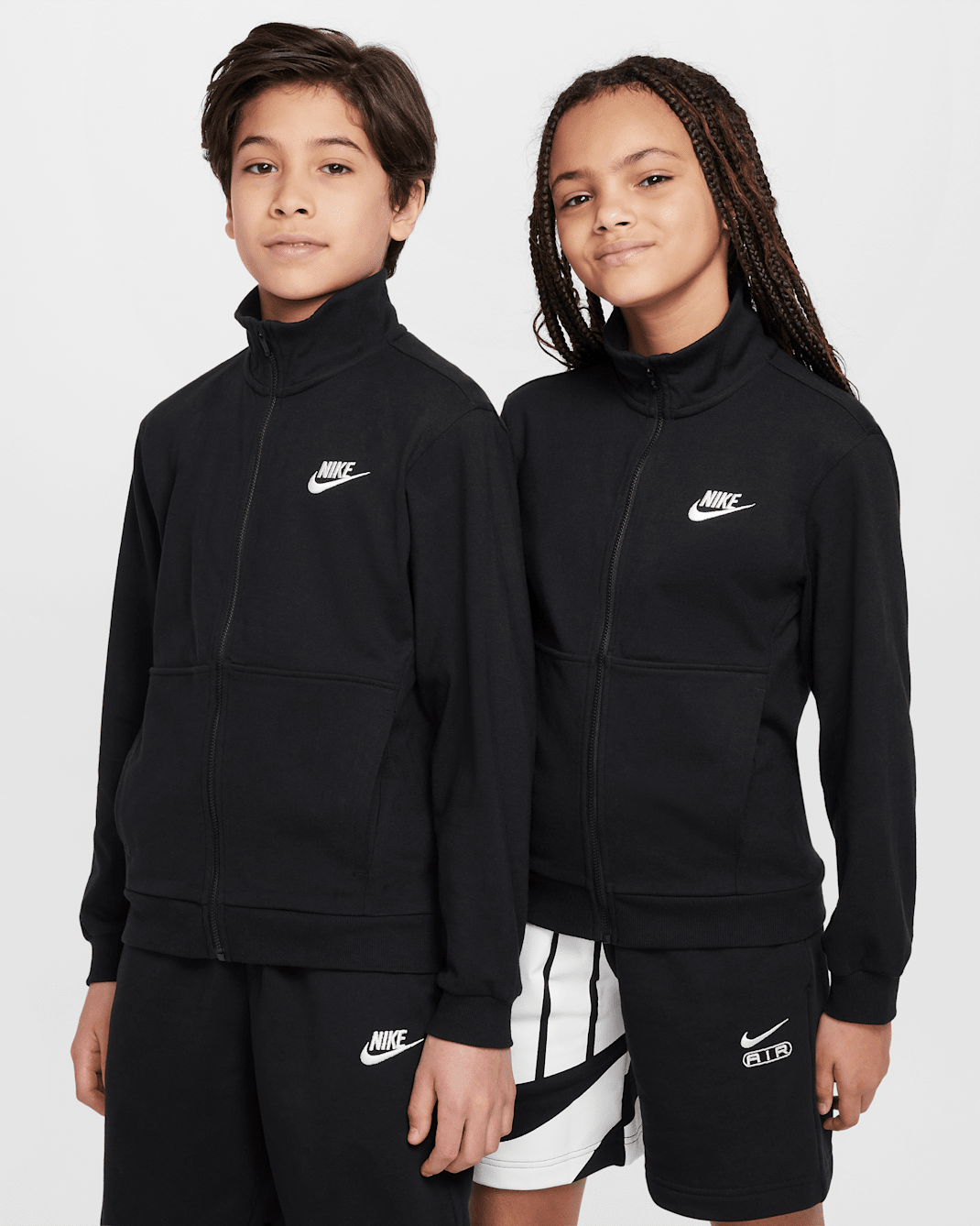 Nike Sportswear Club Older Kids' Full-Zip Knit Jacket - Black/Black/White