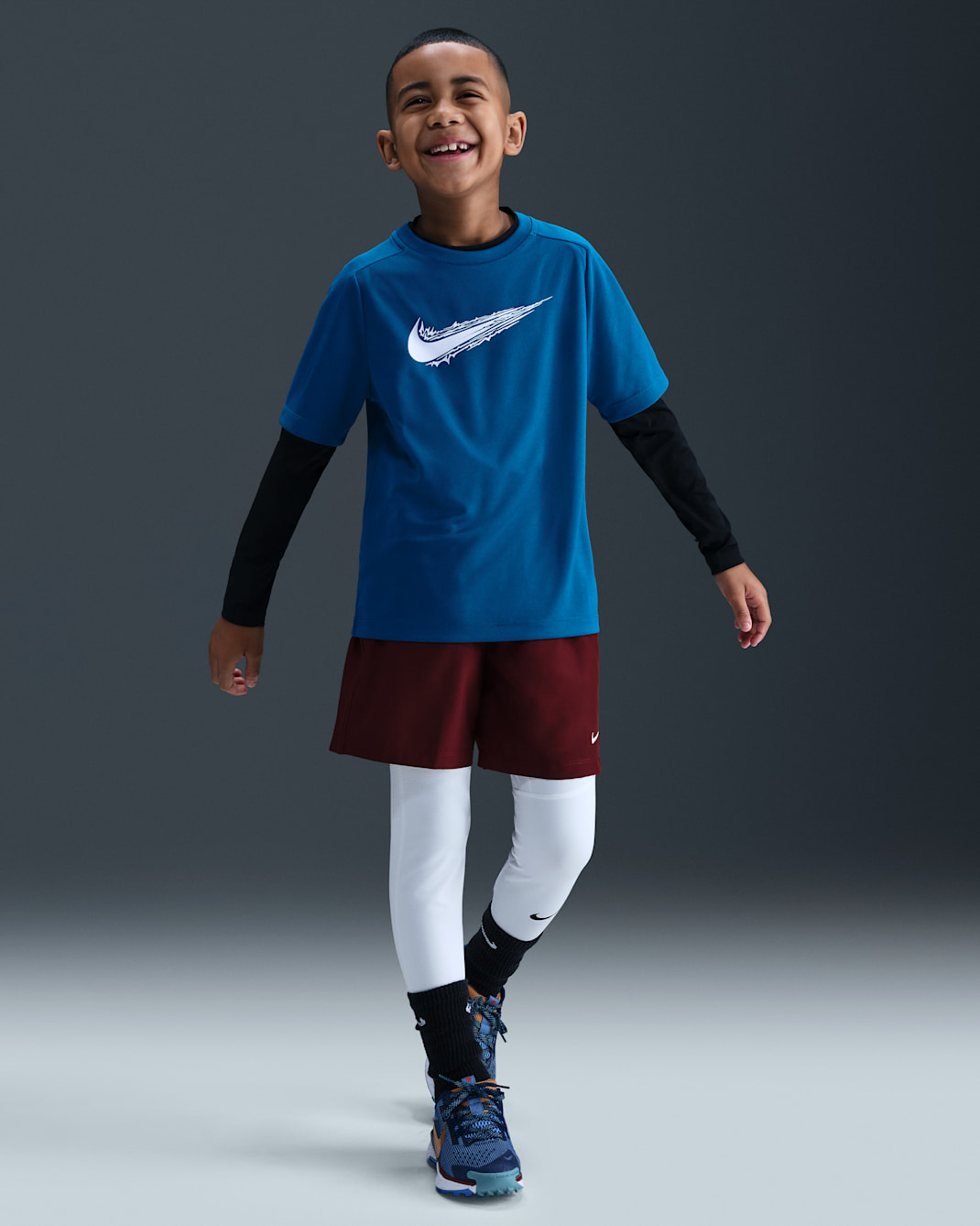 Nike Pro Big Kids' (Boys') Dri-FIT Tights - White/Black