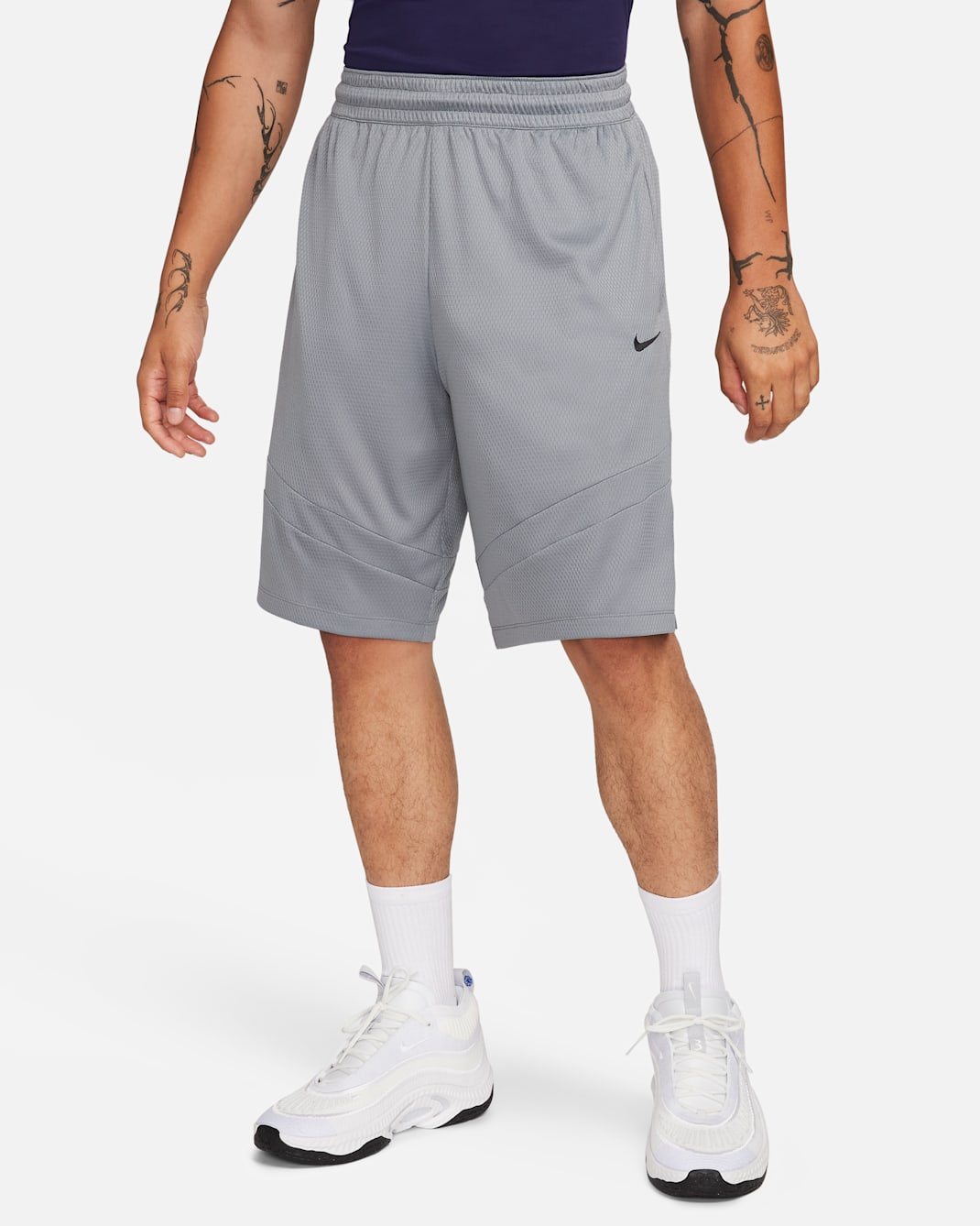 Shorts de básquetbol Dri-FIT de 28 cm para hombre Nike Icon - Gris azulado/Gris azulado/Negro