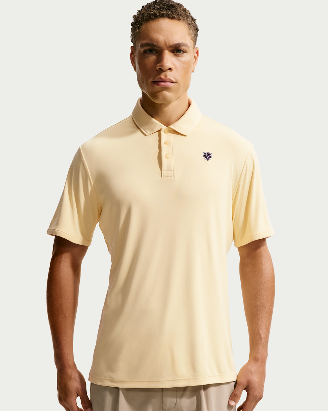 Nike Par Men's Dri-FIT Golf Polo - Soft Yellow/White