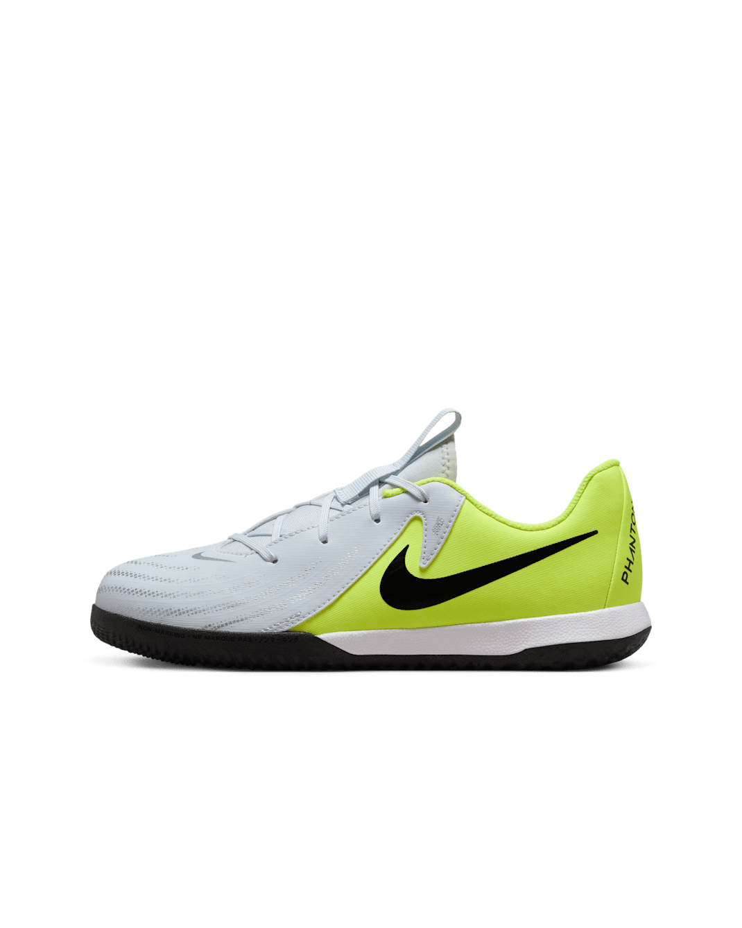 Nike Jr. Phantom GX 2 Academy Younger/Older Kids' IC Football Shoes - Metallic Silver/Volt/Black
