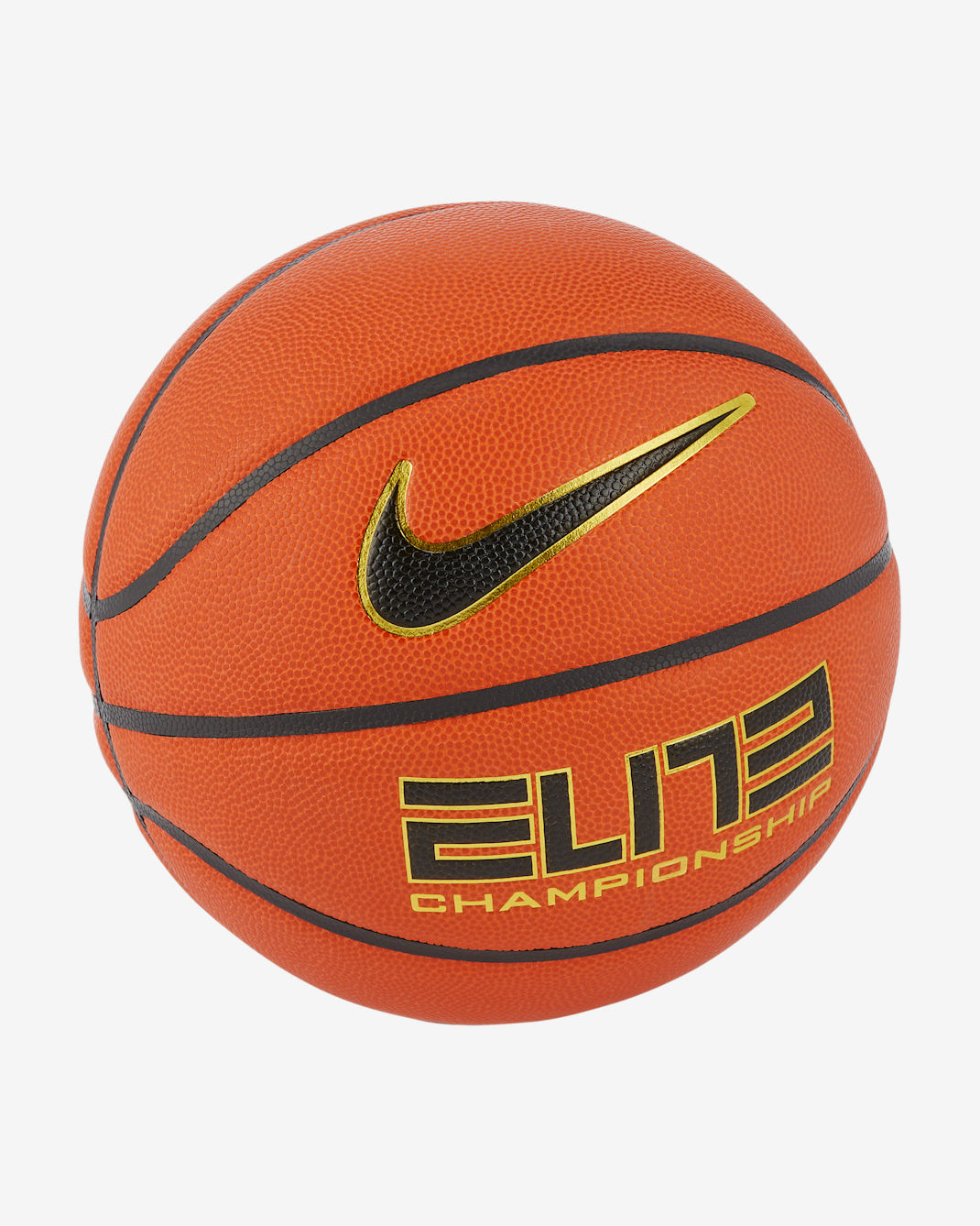 Balón de básquetbol Nike Elite Championship - Ámbar/Negro/Oro metalizado/Negro