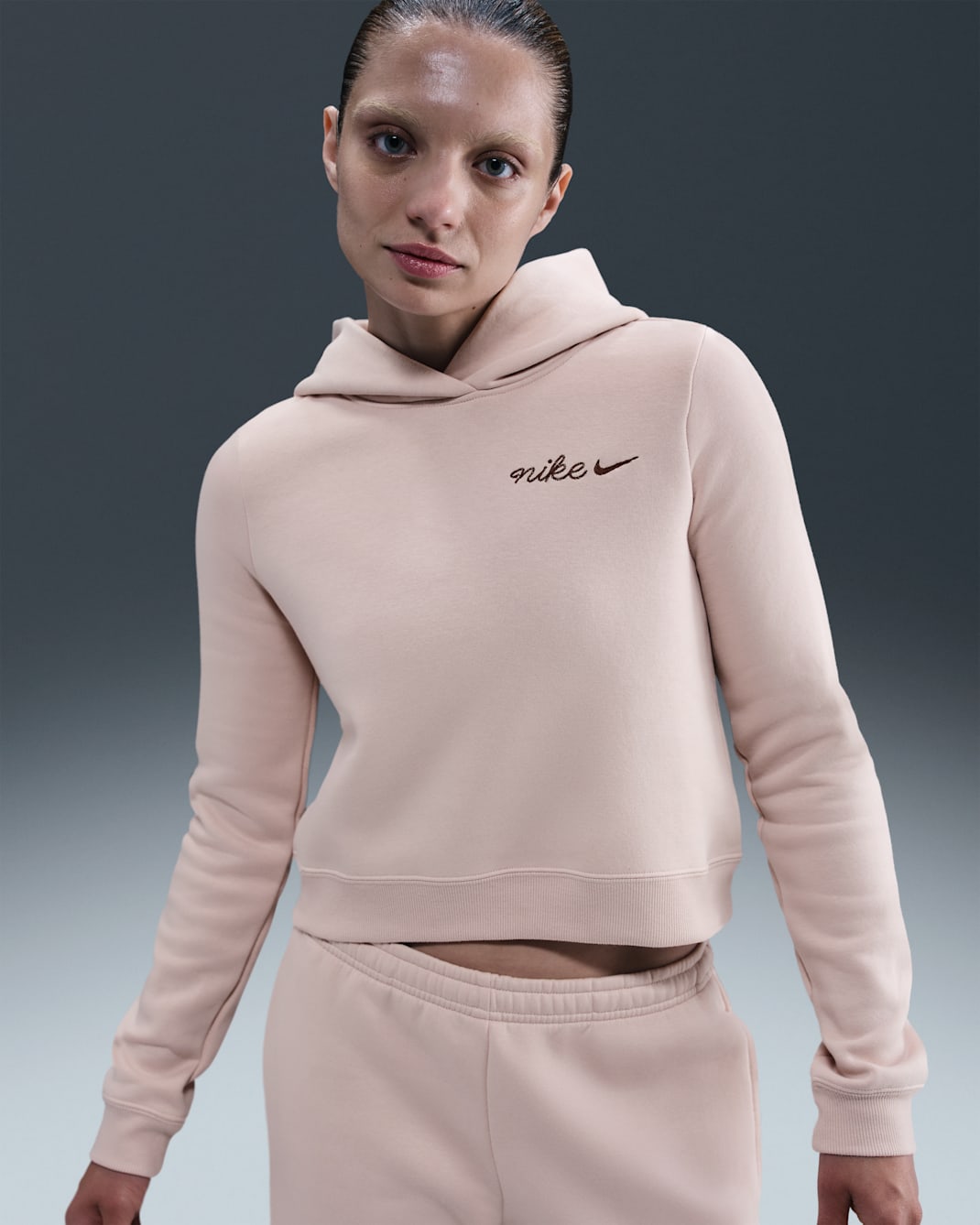 Sudadera con gorro para mujer Nike Sportswear Phoenix Fleece - Rojo sedimento