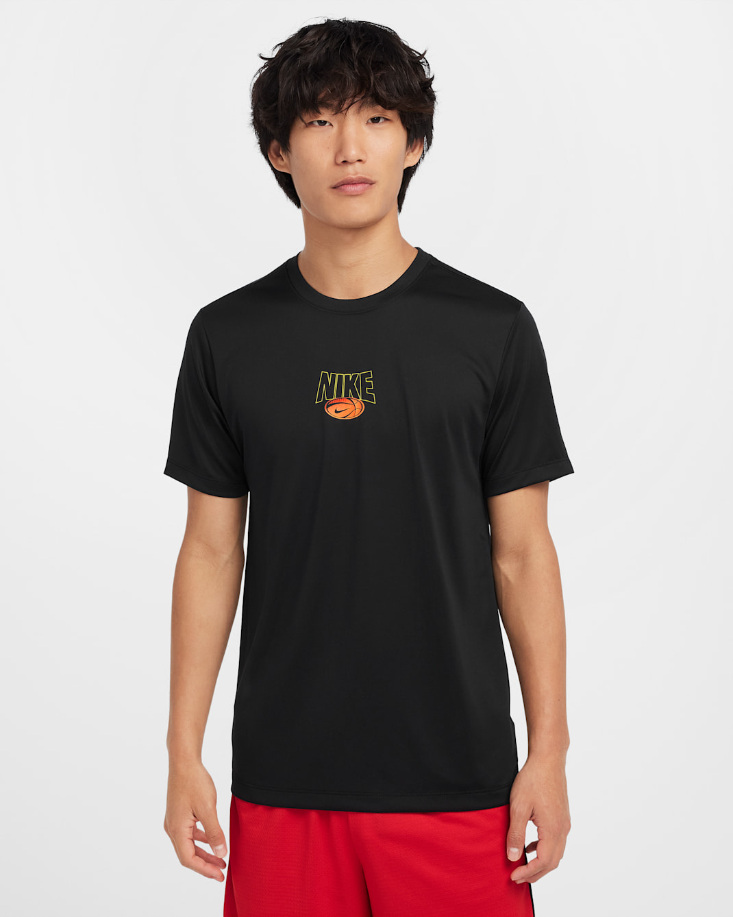 เสื้อยืดบาสเก็ตบอลผู้ชาย Dri-FIT Nike - ดำ