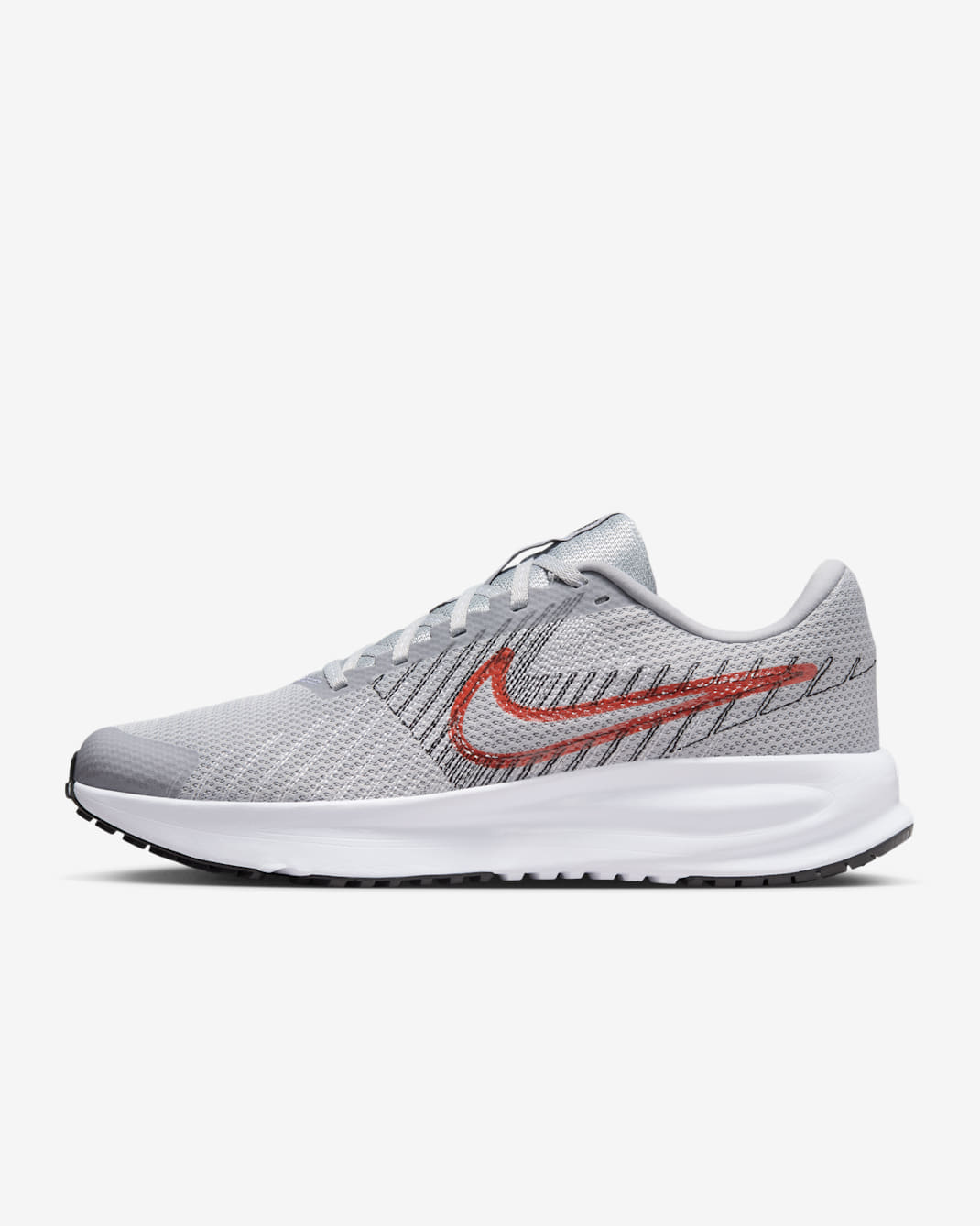 Nike Run Defy Men's Road-Running Shoes - Wolf Grey/Black/White/Bright Crimson