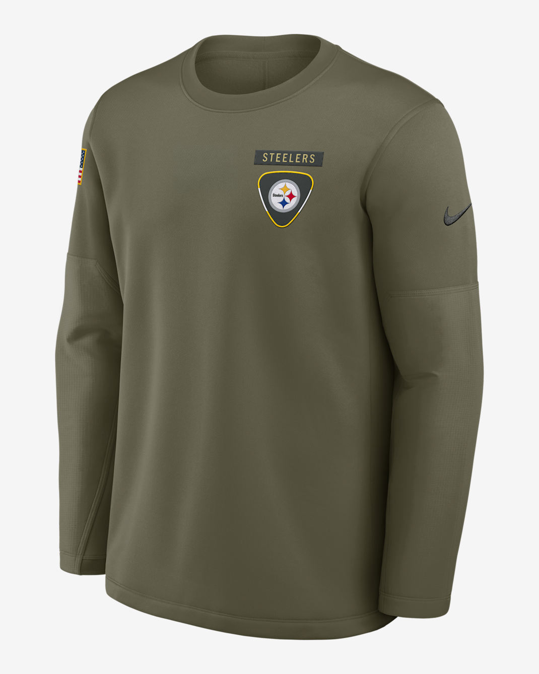 Pittsburgh Steelers Salute to Service Sideline Triumphant Win Coach Men's Nike NFL Pullover Crew - Olive