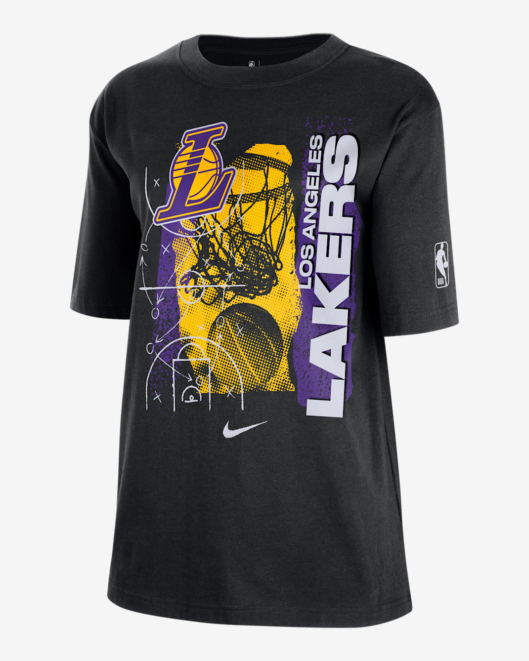 Los Angeles Lakers Courtside Women's Nike NBA T-Shirt - Black