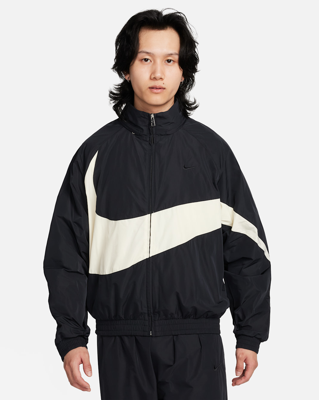 Nike Swoosh Men's Woven Jacket - Black/Coconut Milk/Black