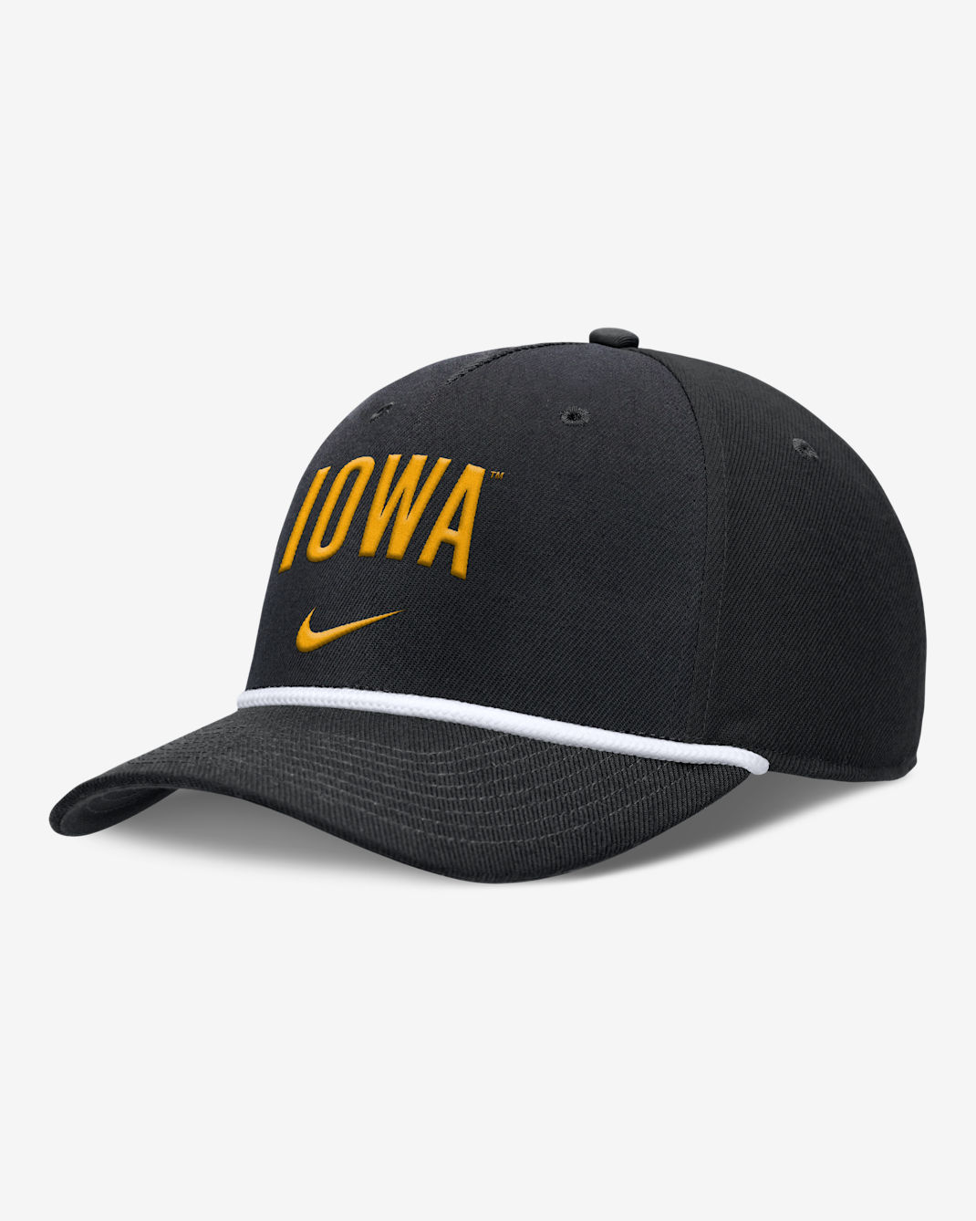 Gorra universitaria Nike ajustable para hombre Iowa Primetime Rise Campus - Negro